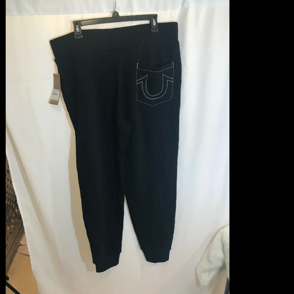 NWT $129 True Religion Jogger Pants for‎ MEN in Black [SZ Large ]